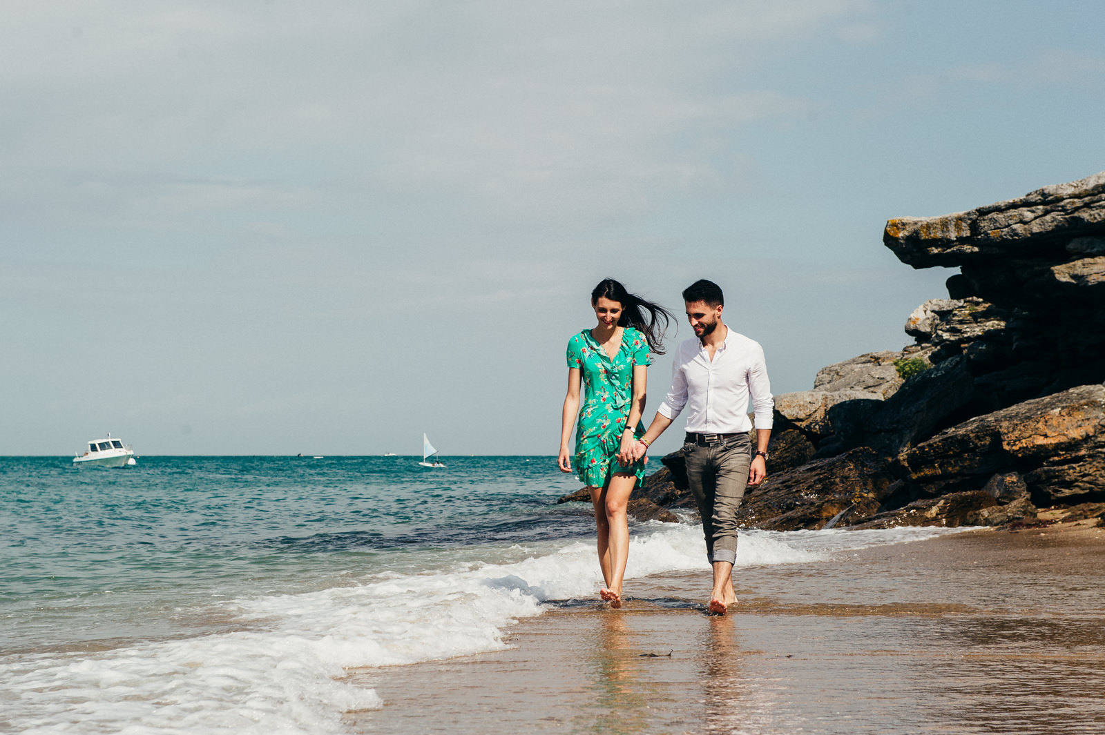 couple sur la plage photo noirmoutier